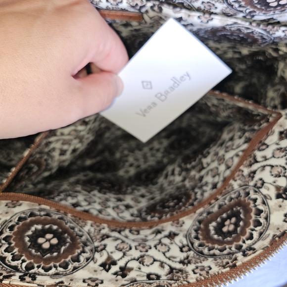 NWOT Vera Bradley Quilted Leather Tote Brown Camel - Picture 7 of 16